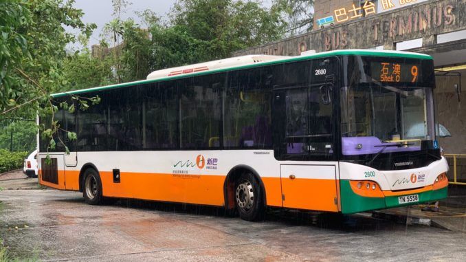 新巴赤柱 石澳線風暴過後改單層 巴士台hk Bus Channel
