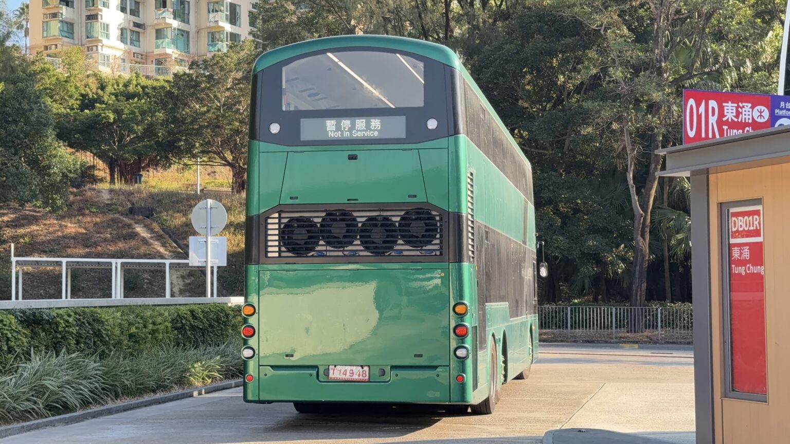 綠色電動雙層巴士Wright Streetdeck Electroliner到訪愉景灣進行實地路試 - HK Bus Channel 巴士台